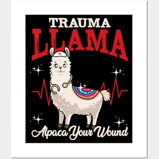 Trauma Llama Alpaca Your Wound Funny Medical Professional Posters and Art